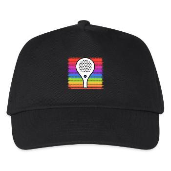 Schläger Padel Sport Tennis Padelspiel Aufschlag - Kinder Basecap - Schwarz - Vorne