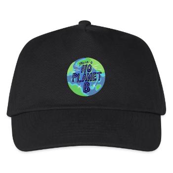 kein Planet B, Mutter Natur, Planet Erde - Kinder Basecap - Schwarz - Vorne