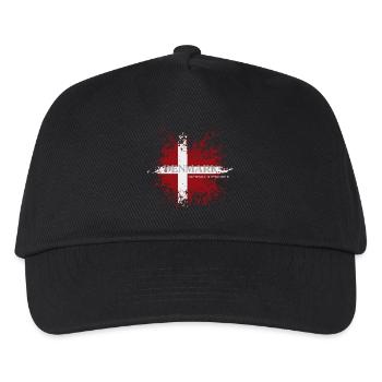 Flag of Denmark grunge, Danish pride - Kids’ Baseball Cap - black - Front