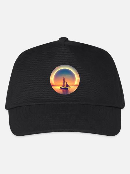 Segeln in den Sonnenuntergang - Kinder Basecap - Schwarz