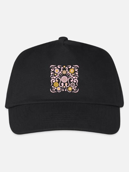flower festival l pink and yellow - Kids’ Baseball Cap - black