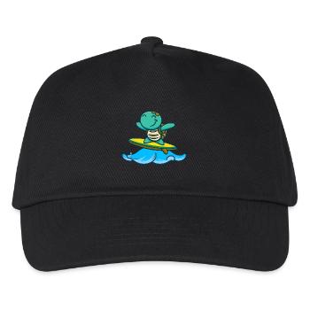 Süße Schildkröte auf dem Surfbrett - Kinder Basecap - Schwarz - Vorne