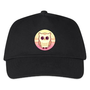 Eule Sunset Design - Kinder Basecap - Schwarz - Vorne