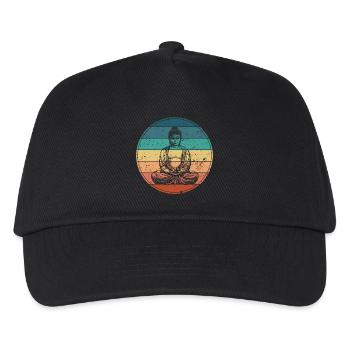 Buddha in der Regenbogen-Meditation - Kinder Basecap - Schwarz - Vorne