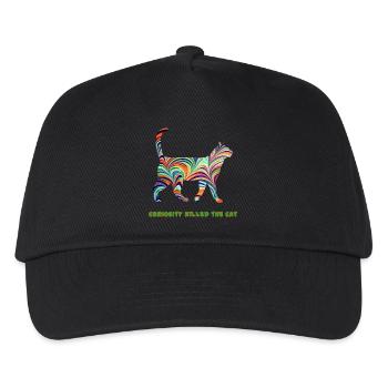 katze mit spruch e 7 - Kinder Basecap - Schwarz - Vorne