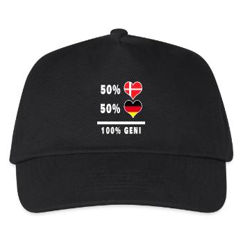 Allemagne et Danemark 100% drapeau de génie - Casquette de baseball Enfant - noir - Devant