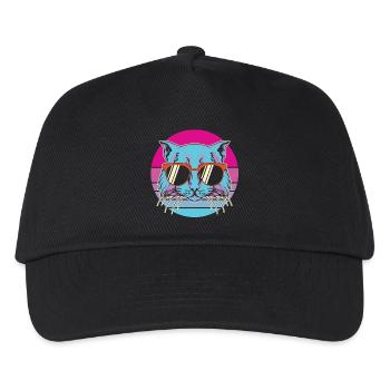 Katze, Katze also, ich liebe Katzen - Kinder Basecap - Schwarz - Vorne