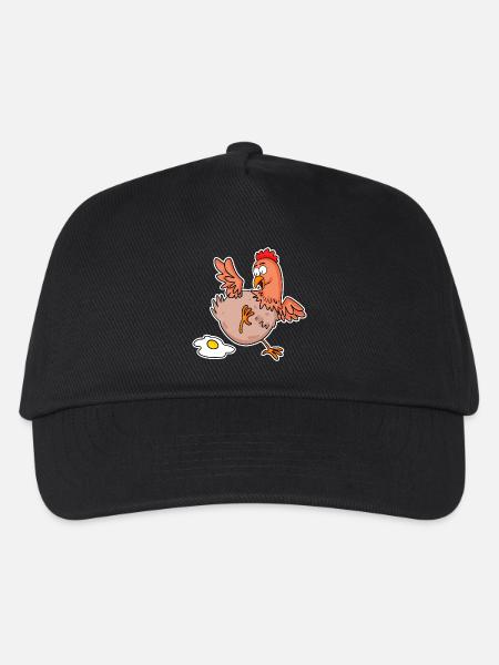 Lustiges Huhn - Landwirt Landwirte Huhn Hühner - Kinder Basecap - Schwarz