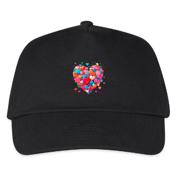Liebe Herz - Kinder Basecap - Schwarz - Vorne