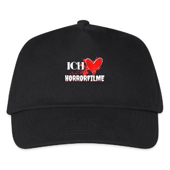 Ich Liebe Movies Herz Filme Statement Cineast - Kinder Basecap - Schwarz - Vorne