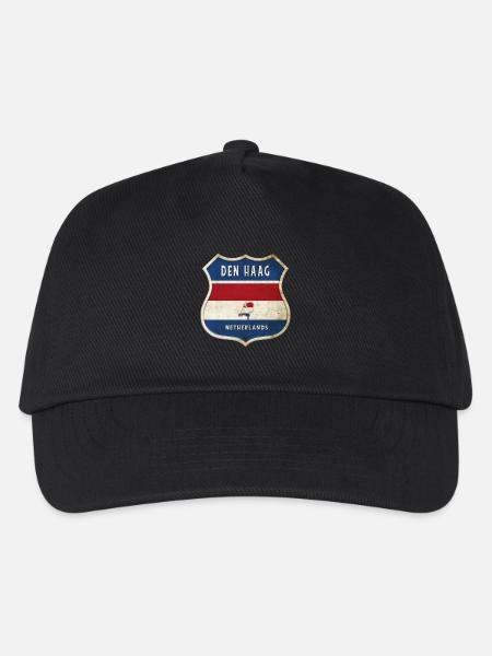 Den Haag Niederlande Flaggen Wappen Design - Kinder Basecap - Schwarz