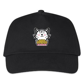 Movies Popcorn Cat Streaming Cinema Night Movies - Kids’ Baseball Cap - black - Front