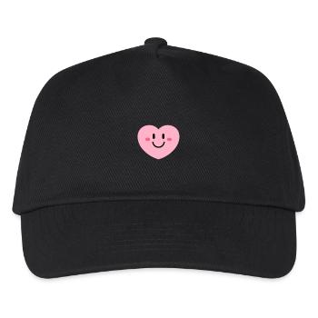 Kuscheliges Herzlächeln  - Kinder Basecap - Schwarz - Vorne