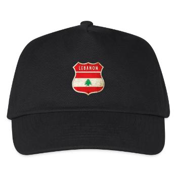 Libanon Wappen Flaggen Design - Kinder Basecap - Schwarz - Vorne