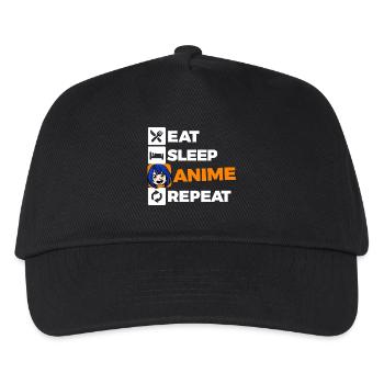 Comic Manga Anime Statement Zeichentrick Fernost - Kinder Basecap - Schwarz - Vorne