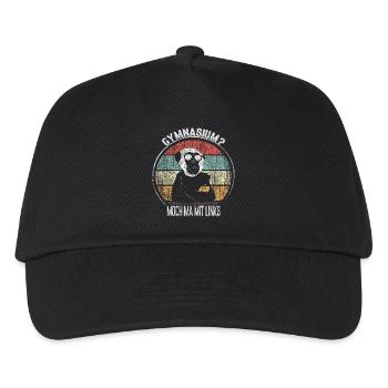 Vintage Affe Gymnasium Wortspiel - Kinder Basecap - Schwarz - Vorne