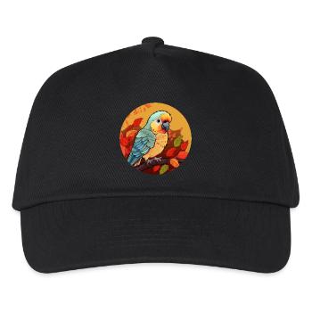 Herbst-Papagei: Sunset und Laub - Kinder Basecap - Schwarz - Vorne