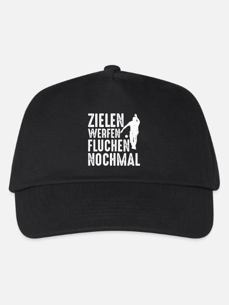 Zielen Werfen Fluchen Nochmal Spruch Bouler - Kinder Basecap - Schwarz