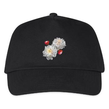 Pfingstrosen, Blumenmotive, gartenliebhaber - Kinder Basecap - Schwarz - Vorne