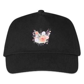 Composition des nénuphars et des fleurs d’hortensias - Casquette de baseball Enfant - noir - Devant