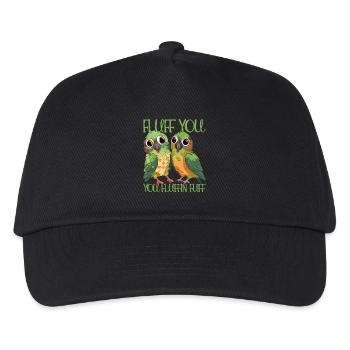 Fluff du du fluffin fuff Sittich Papagei Design - Kinder Basecap - Schwarz - Vorne