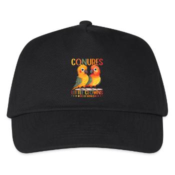 Sittiche kleine Clowns mit Flügeln Conure Design - Kinder Basecap - Schwarz - Vorne