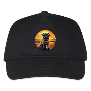 Pug in the desert at sunset - Kids’ Baseball Cap - black - Front