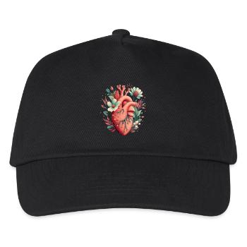 Heart Bloom Botanisch - Kinder Basecap - Schwarz - Vorne