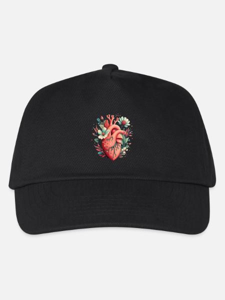 Heart Bloom Botanisch - Kinder Basecap - Schwarz