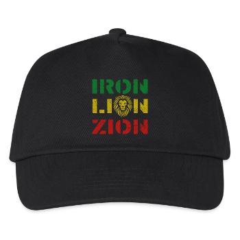 iron lion zion, rasta colours - Kinder Basecap - Schwarz - Vorne