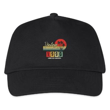 1990 Jubiläumsgeschenk 1990 Limitierte Auflage 1990 - Kinder Basecap - Schwarz - Vorne