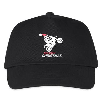 XMAS Rider Motorcycle Santa Christmas Mass Wheelie - Kids’ Baseball Cap - black - Front