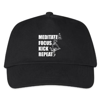 Meditating, Focusing, Kicking - Kids’ Baseball Cap - black - Front