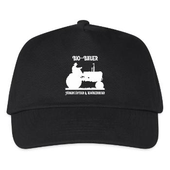 Bio Bauer Traktor Silhouette - Kinder Basecap - Schwarz - Vorne