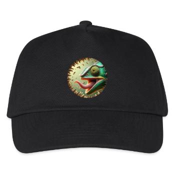 Chameleon mit Bienen und langer Zunge - Kinder Basecap - Schwarz - Vorne