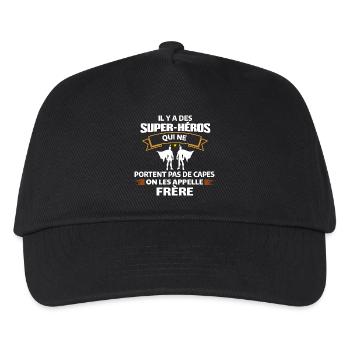 Super-Héros Frère Sans Cape - Casquette de baseball Enfant - noir - Devant