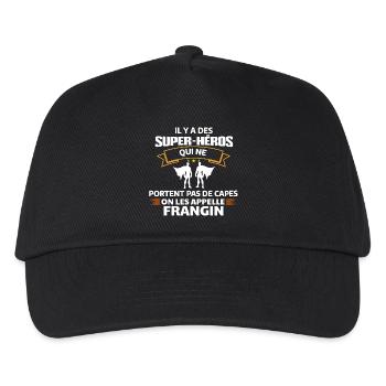 Super-Héros Sans Capes - Casquette de baseball Enfant - noir - Devant