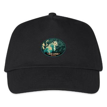 Snow Leopard illustration patch - Kids’ Baseball Cap - black - Front