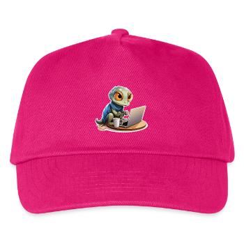 Cute Gecko Internet Coffee Nerd Funny Shirt - Kids’ Baseball Cap - fuchsia - Front