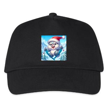 Bunny Jumping Ski Christmas - Kids’ Baseball Cap - black - Front