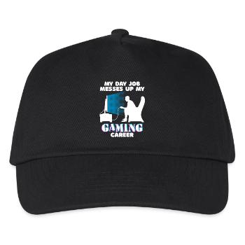 Gamer Karriere Arbeit Job Statement Angestellter - Kinder Basecap - Schwarz - Vorne
