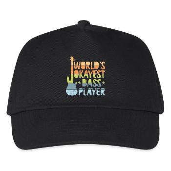 worlds okayest bass player hell Kopie - Kinder Basecap - Schwarz - Vorne