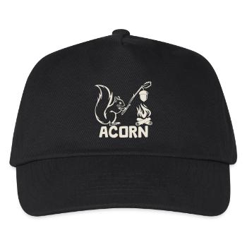 Acorn - Hungry Squirrel [White] - Kids’ Baseball Cap - black - Front