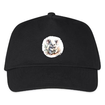 Koala Aquarell - Kinder Basecap - Schwarz - Vorne