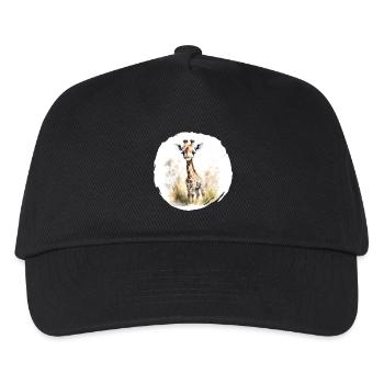 Aquarell Giraffe - Kinder Basecap - Schwarz - Vorne