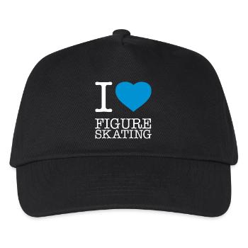 I LOVE FIGURE SKATING Eiskunstlaufen - Kinder Basecap - Schwarz - Vorne