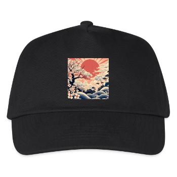 Sonnenaufgang Ukiyo-e-Stil - Kinder Basecap - Schwarz - Vorne