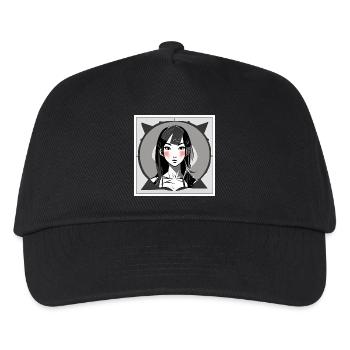 Errötendes Manga-Mädchen - Kinder Basecap - Schwarz - Vorne
