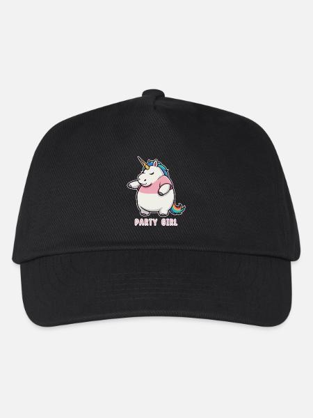 Einhorn Party Girl - Kinder Basecap - Schwarz