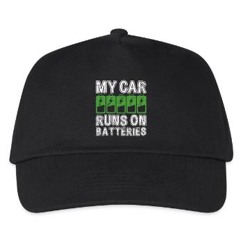 My Car Runs On Batteries eCar Electric Car - Kids’ Baseball Cap - black - Front